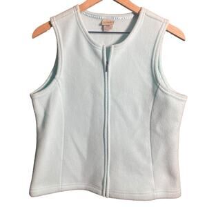 LL Bean Vest Women's Small Fleece Zip Up Blue